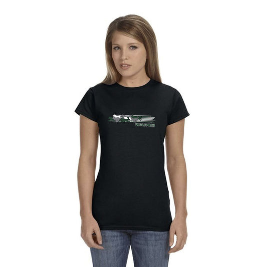 Black Gildan Ladie's Softstyle Fitted T-shirt