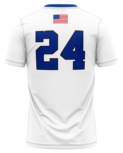 White No-Button Baseball Jersey