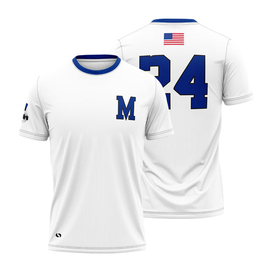 White No-Button Baseball Jersey