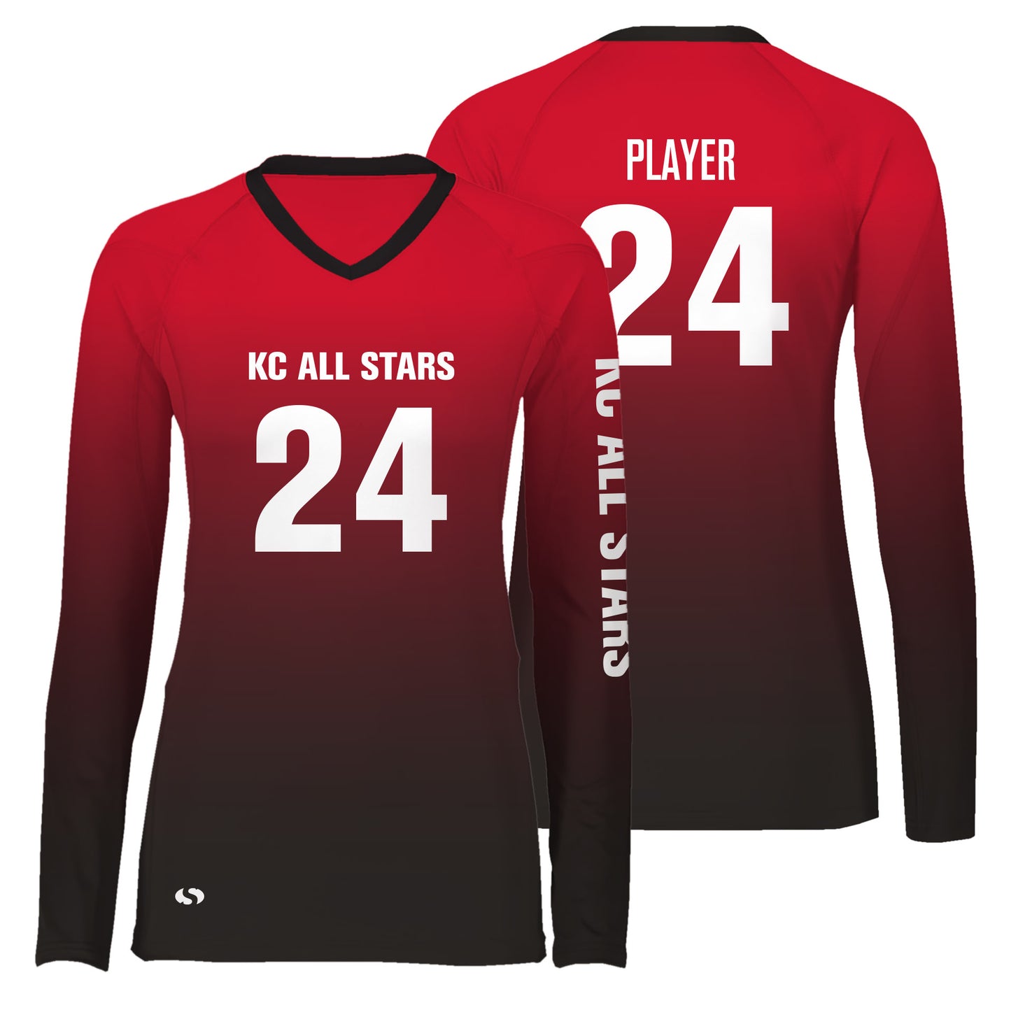 Red Long Sleeve Volleyball Jersey