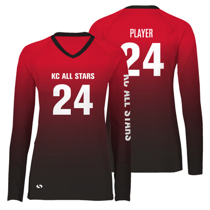 Red Long Sleeve Volleyball Jersey