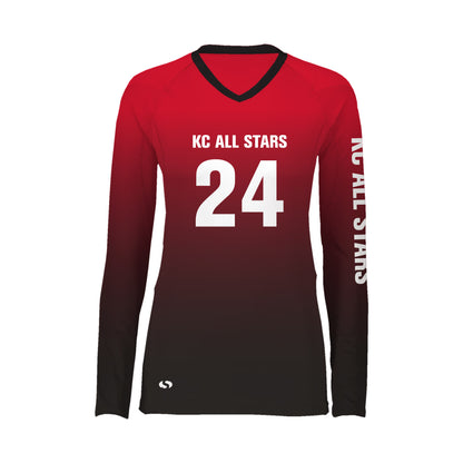 Red Long Sleeve Volleyball Jersey