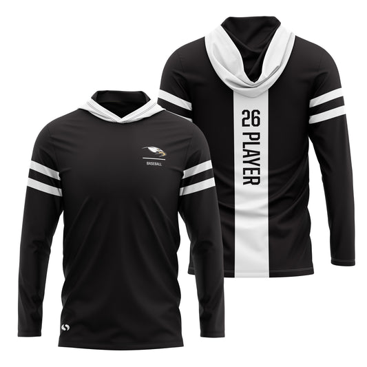 Black Hooded Long Sleeve T-shirt